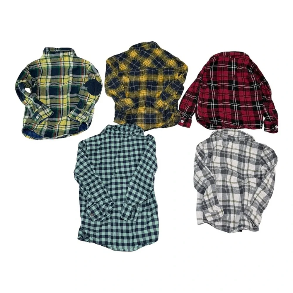 Carter's Wonder Nation Kids 3T Flannel Plaid Button Down Shirt Bundle Multicolor